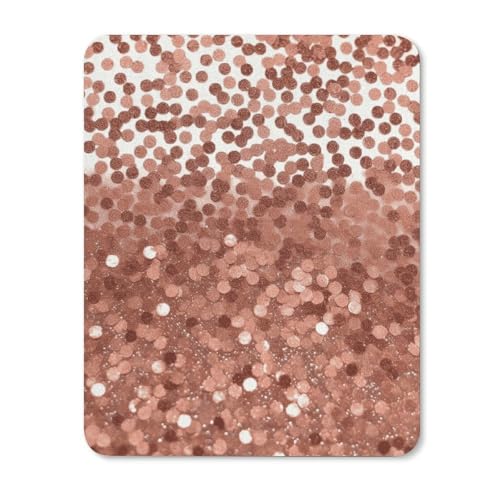Mauspad mit Glitzer, Rotgold, Computer-Mauspad, rutschfeste Schreibtischunterlage, Laptop-Schreibtischunterlage für Büro, Zuhause, Gaming, Arbeiten (vertikale Version) von HJUQNGF
