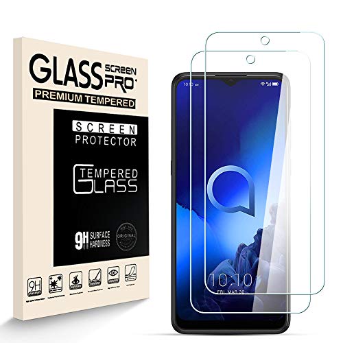 HJX Stücke Schutzfolie für Alcatel 3X 2019, 9H-Härte Tempered Glass, Anti-Kratzer, Einfache Installation, Anti-Fingerabdruck Displayschutzfolie für Alcatel 3X 2019 [2 Stück] von HJX