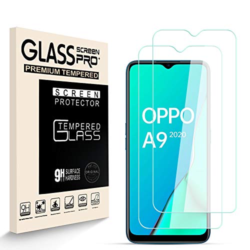 HJX Stücke Schutzfolie für Oppo A9 2020, 9H-Härte Tempered Glass, Anti-Kratzer, Einfache Installation, Anti-Fingerabdruck Displayschutzfolie für Oppo A9 2020 [2 Stück] von HJX