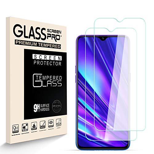 HJX Stücke Schutzfolie für Realme 5 Pro, 9H-Härte Tempered Glass, Anti-Kratzer, Einfache Installation, Anti-Fingerabdruck Displayschutzfolie für Realme 5 Pro [2 Stück] von HJX
