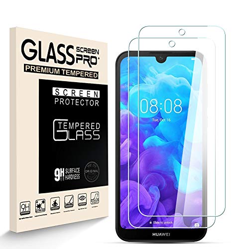 Stücke Schutzfolie für Huawei Y5 2019, 9H-Härte Tempered Glass, Anti-Kratzer, Einfache Installation, Anti-Fingerabdruck Displayschutzfolie für Huawei Y5 2019 [2 Stück] von HJX
