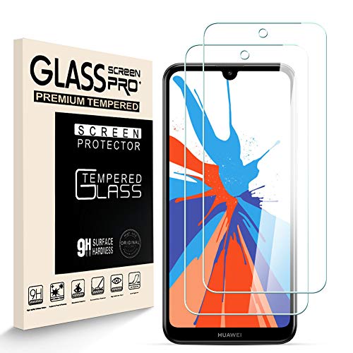 Stücke Schutzfolie für Huawei Y7 2019, 9H-Härte Tempered Glass, Anti-Kratzer, Einfache Installation, Anti-Fingerabdruck Displayschutzfolie für Huawei Y7 2019 [2 Stück] von HJX