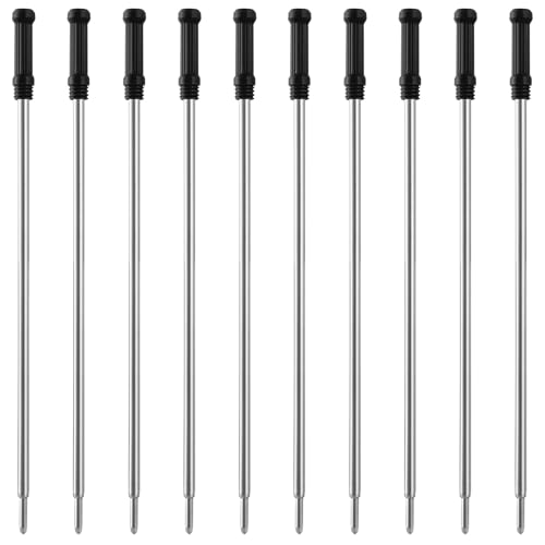 HJZHII 10 Stück 4,5 Zoll Kugelschreiberminen, 1,0 mm Mittlere Spitze Kugelschreiber Minen Tintenmine Austauschbare Metallmine Mit Mittlerer Spitze Austauschbare Stiftminen(schwarz) von HJZHII
