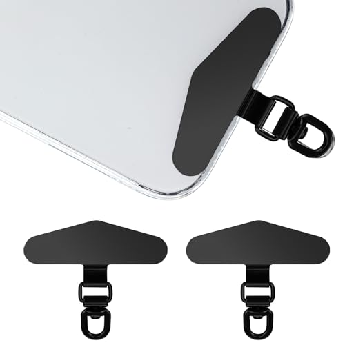 HJZHII 2 Stück Edelstahl Handykette Universal Pads Mit 360° Drehbar,Handykette Halterung Universalpads,Tether Tabs Handy Kette Diebstahlschutz Patch für Handyband Kurz Handyketten Anti Verlust Schwarz HJZHII 2 Stück Edelstahl Handykette Universal Pads Mit 360° Drehbar,Handykette Halterung Universalpads,Tether Tabs Handy Kette Diebstahlschutz Patch für Handyband Kurz Handyketten Anti Verlust Schwarz von HJZHII