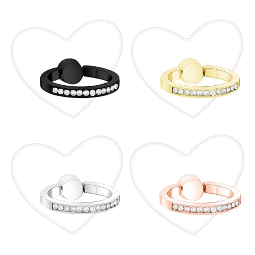 HJZHII 4 Stück Transparent Handyringhalterung Finger,Herz Handy Ring Halterung,Handyring 360 Drehung Durchsichtiger Diamant Ringhalter Handy Griff Halter Kompatibel Ständer Kickstand für Telefon von HJZHII