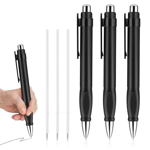HJZHII 6 Stück 20cm Große Kugelschreiber Schwarz Set,3 Stück Ergonomische Kugelschreiber Mit 3 Nachfüllungen,Kugelschreiber Gewichtete Dicker Griff Bleistifte Extra Schreibstabilität Einfacher Stifte von HJZHII
