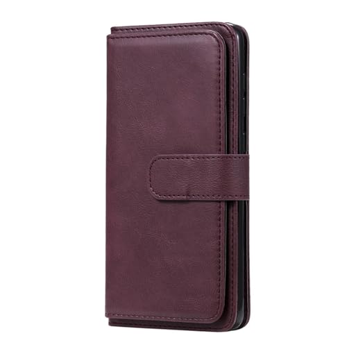 HJZSZX Für Samsung A24 (5G) Luxus-Leder-Flip-Geldbörse Handyhülle Brieftasche Kartenhalter Abdeckung (Für Samsung A24 (5G)/Rot) von HJZSZX