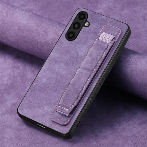 HJZSZX Für Samsung A33 (5G) Handyhülle aus Leder mit Handschlaufe (Für Samsung A33 (5G)/LILA) von HJZSZX