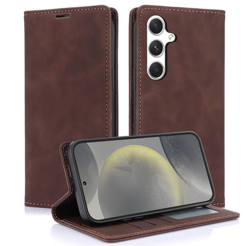 HJZSZX Für Samsung A54 (5G) Handyhülle Brieftaschen-Cover (Für Samsung A54 (5G)/Kaffee) von HJZSZX