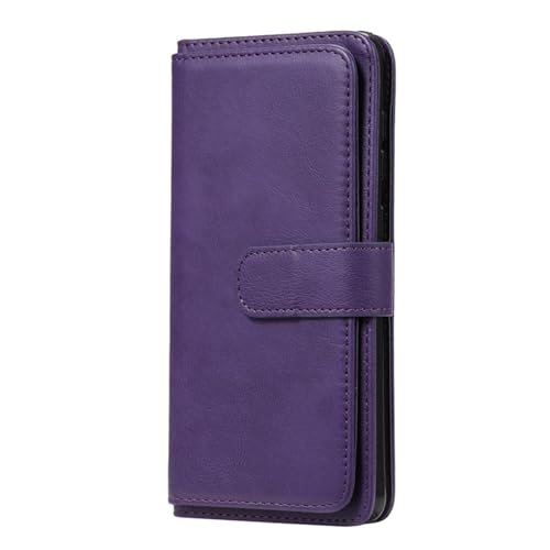 HJZSZX Für Samsung A54 Luxus-Leder-Flip-Geldbörse Handyhülle Brieftasche Kartenhalter Abdeckung (Für Samsung A54/LILA) von HJZSZX