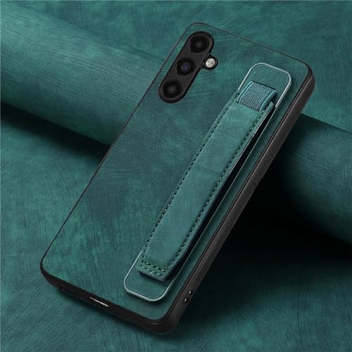 HJZSZX Für Samsung A73 (5G) Handyhülle aus Leder mit Handschlaufe (Für Samsung A73 (5G)/grün) von HJZSZX