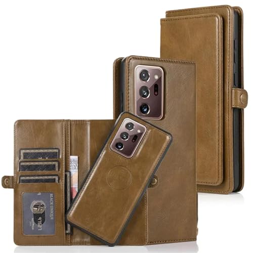 HJZSZX Für Samsung Note 10 Retro Magnetische Leder Flip Wallet Card Handyhülle Geldbörsenhalter Abdeckung (Für Samsung Note 10/Braun) von HJZSZX