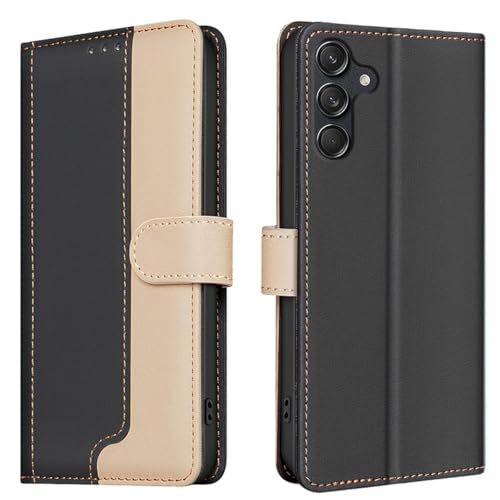 HJZSZX Für Samsung S23 Plus Luxus-Leder-Brieftaschen-Karten-Telefonhülle Stoßfestes Flip-Cover (Für Samsung S23 Plus/schwarz) von HJZSZX