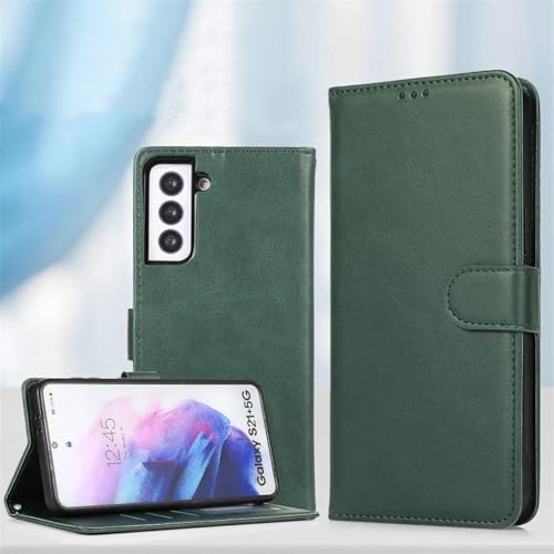HJZSZX Für Samsung S24 Ultra Magnetische Leder-Brieftasche mit Kartenhalter (für Samsung S24 Ultra/grün) von HJZSZX