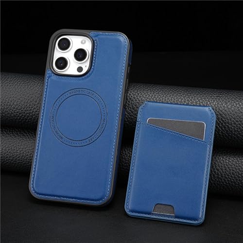 HJZSZX Für iPhone 11 Pro Max Magnetische kabellose Ladehülle Leder Brieftasche Karten-Flip-Cover (Für iPhone 11 Pro Max/Blau) von HJZSZX