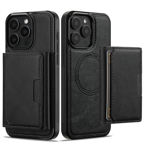 HJZSZX Für iPhone 11 Pro magnetische kabellose Ladehülle aus Leder (für iPhone 11 Pro/Schwarz) von HJZSZX