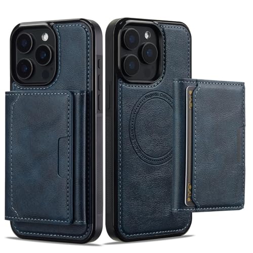 HJZSZX Für iPhone 7 (iPhone 8) magnetische kabellose Ladehülle, Leder-Brieftaschen-Cover (für iPhone 7 (iPhone 8)/Blau) von HJZSZX