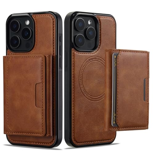 HJZSZX Für iPhone 7 (iPhone 8) magnetische kabellose Ladehülle, Leder-Brieftaschen-Cover (für iPhone 7 (iPhone 8)/Braun) von HJZSZX