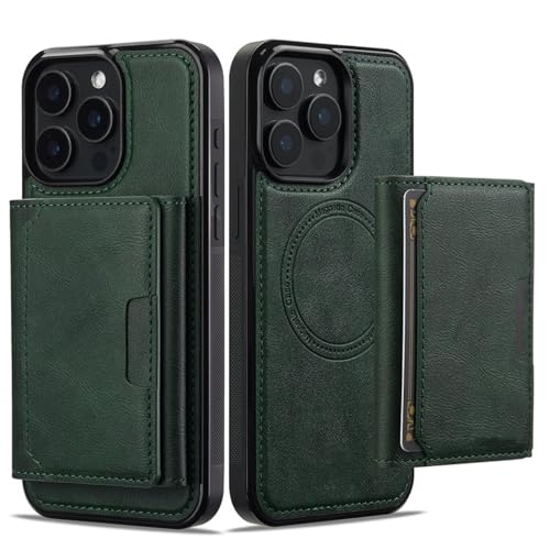 HJZSZX Für iPhone 7 (iPhone 8) magnetische kabellose Ladehülle, Leder-Brieftaschen-Cover (für iPhone 7 (iPhone 8)/Grün) von HJZSZX