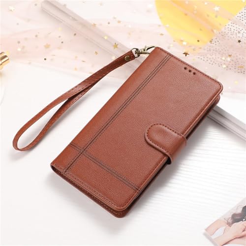 HJZSZX Für iPhone 7Plus 8Plus Spiegel Crossbody Leder Brieftasche Karte Handyhülle Lanyard Flip Cover (Für iPhone 7Plus 8Plus/Braun) von HJZSZX