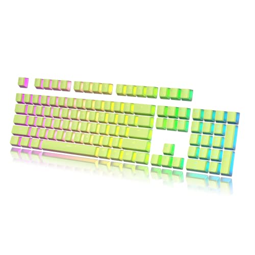 HK GAMING 108 Double Shot PBT Pudding Keycaps Keyset for Mechanical Gaming Keyboard MX Switches (Pistachio) von HK GAMING