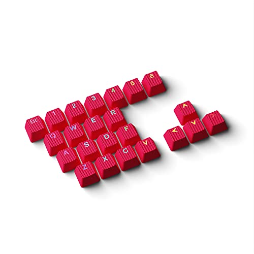 HK GAMING Von Hinten Beleuchteter Doppelschuss mit Gummi-Hintergrundbeleuchtung OEM-Profil für Mechanische Tastatur (23 Keys, Monza Red) von HK GAMING