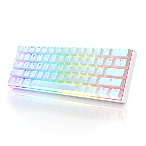 HK Gaming GK61 mechanische 60 Prozent Tastatur | 61 programmierbare Tasten mit RGB Beleuchtung | Kompatibel mit Windows PC & Mac | QWERTY Layout | Hotswap Gateron Mechanical Brown Switches | Weiß HK Gaming GK61 mechanische 60 Prozent Tastatur | 61 programmierbare Tasten mit RGB Beleuchtung | Kompatibel mit Windows PC & Mac | QWERTY Layout | Hotswap Gateron Mechanical Brown Switches | Weiß von HK GAMING