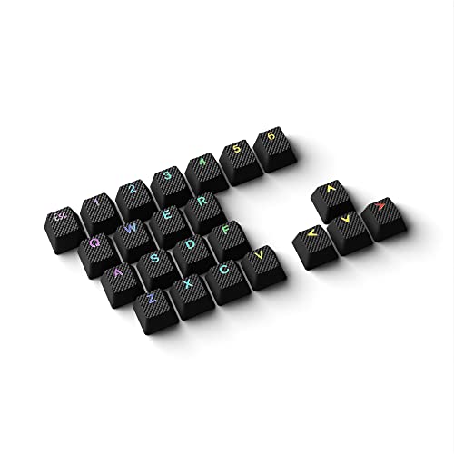 HK GAMING Von Hinten Beleuchteter Doppelschuss mit Gummi-Hintergrundbeleuchtung OEM-Profil für Mechanische Tastatur (23 Keys, Black) von HK Gaming