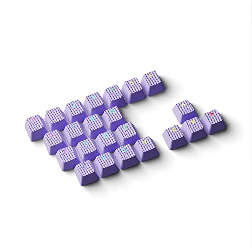 HK Gaming Rubber Keycaps Set | Anti-Rutsch Textur | Double Shot Keycap Set | 23 Tasten OEM Profil Tastenkappen | Für mechanische Tastatur | Kompatibel mit Cherry MX, Gateron, Kailh | Lavendel von HK Gaming