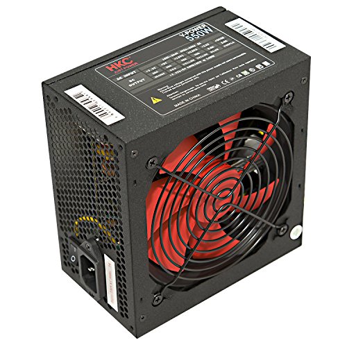 HKC® V-POWER 550 Watt ATX PC-Netzteil, Schutzschaltkreise: OPP, OCP, OVP, SCP, 20+4pin Stromversorgung, PFC, leise, 120mm FAN (V-550) von HKC