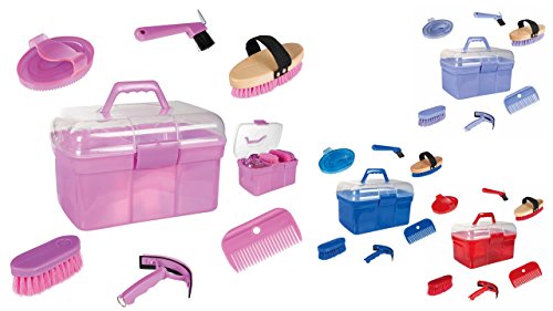 HKM 10475 Putzkiste Light, Putzzeug Putzset Pferdepflege, gefüllt 6-teilig von HKM