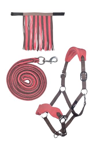 HKM 4057052289347 Halfter Mit Strick Karabiner & Fliegenfransen4039 Mokka/Milky Pink warmblut von HKM