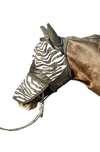 HKM Fliegenschutzmaske -Zebra- mit Nüsternschutz, weiß/schwarz, Vollblut von HKM