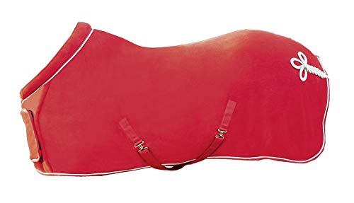 HKM 7224 Fleecedecke mit Kragen, Pferdedecke Stalldecke Weidedecke, Rot, 135 cm von HKM
