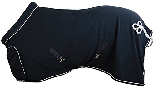 HKM 7224 Fleecedecke mit Kragen, Pferdedecke Stalldecke Weidedecke, Dunkelblau, 135 cm von HKM