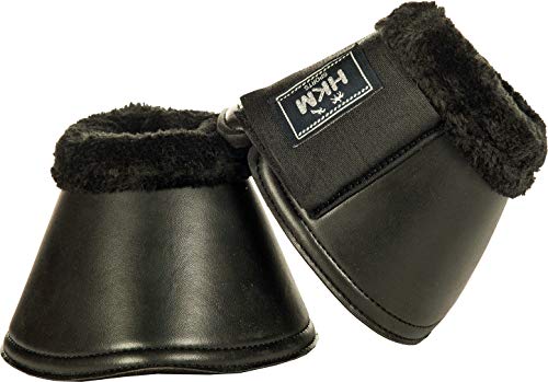 HKM 7542 Hufglocken Isa aus Lederimitat, Springglocken, Glittereffekt, schwarz S von HKM