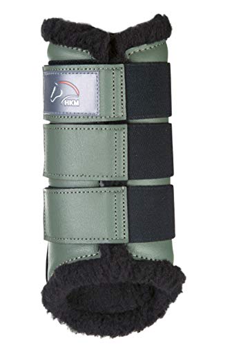 HKM 8585 Gamaschen Comfort, Teddyfutter Lederimitat-Kunstleder Anatomisch, tannengrün, XL von HKM