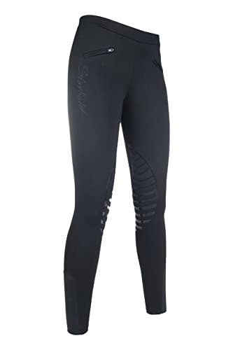 HKM 9228 Reitleggings Starlight, Silikonkniebesatz Mädchen , Schwarz/Schwarz, 170/176 von HKM