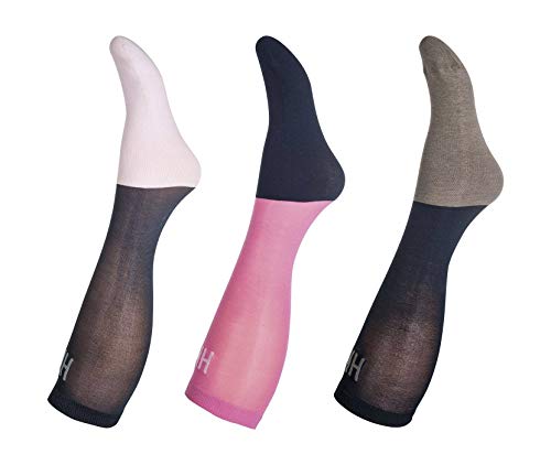 HKM Erwachsene Socken-Microcotton Colour-3er Set3917 pink/navy/grau35/37 Hose, 3917 pink/Navy/Grau, 35/37 von HKM