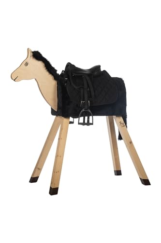 HKM SPORTS EQUIPMENT 9346 Shettysattel-Set Beginner, Shetty Sattel inkl Schabracke Steigbügel Schwarz St von HKM
