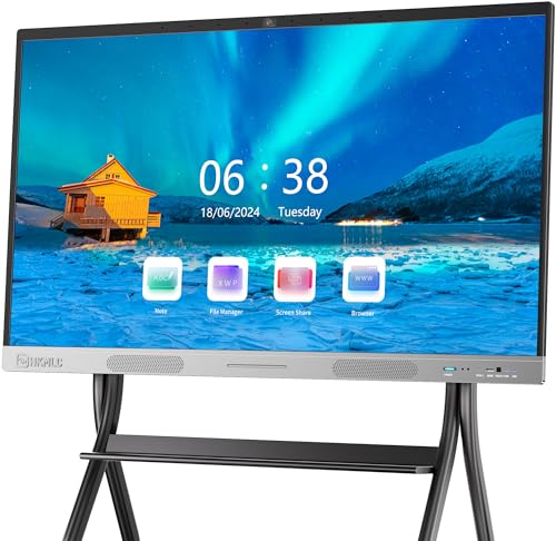 HKMLC Smart Board, Essential Vision 55 Zoll Interaktives Whiteboard Eingebaute 4800MP Kamera, All-in-One Digital Whiteboard mit 4K UHD Touchscreen für Klassenzimmer Home Office (Wandhalterung HKMLC Smart Board, Essential Vision 55 Zoll Interaktives Whiteboard Eingebaute 4800MP Kamera, All-in-One Digital Whiteboard mit 4K UHD Touchscreen für Klassenzimmer Home Office (Wandhalterung von HKMLC