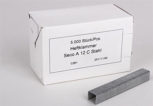 5.000 SECO A 12 Klammern für Zangenhefter Senior A 16 [12mm] - galvanisiert von HKR-Welt