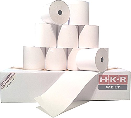 50 Thermorollen 57mm x 50m x 12mm Ø 63mm - Kassenrollen Thermopapier 57x50x12 - zertifizierte HKR-Welt-Bonrollen - BPA (Bisphenol-A) frei von HKR-Welt
