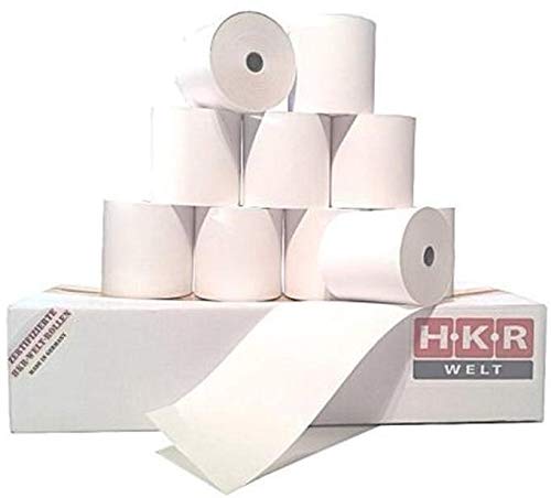 50 Thermorollen 80mm breit - 80m lang - Thermo Bonrollen 80x80x12 - Kassenrollen 80/80/12 weiss - HKR-Welt® Rollen aus 48g/m² Thermopapier von HKR-Welt