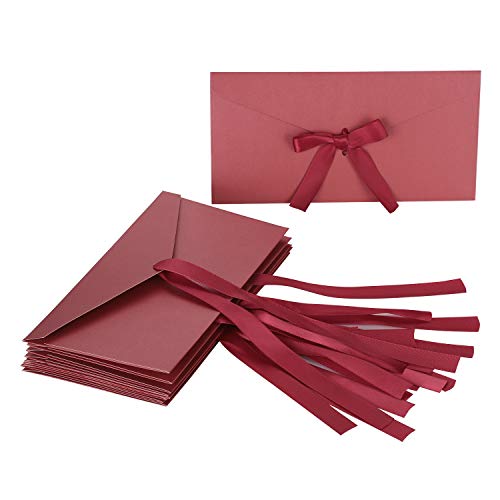 Briefumschlag 10 Stück Kuvert Schleife Umschlag Perlglanzpapier Schachtel Vintage Erntedankumschlag Festlich Verpackungsbox Brief Geschenkbox Mini Briefumschlag Valentinstag Weihnachten Neujahr von HKSCKJ