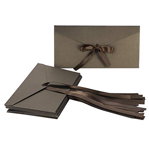 Briefumschlag 10 Stück Kuvert Schleife Umschlag Perlglanzpapier Schachtel Vintage Erntedankumschlag Festlich Verpackungsbox Brief Geschenkbox Mini Briefumschlag Valentinstag Weihnachten Neujahr von HKSCKJ