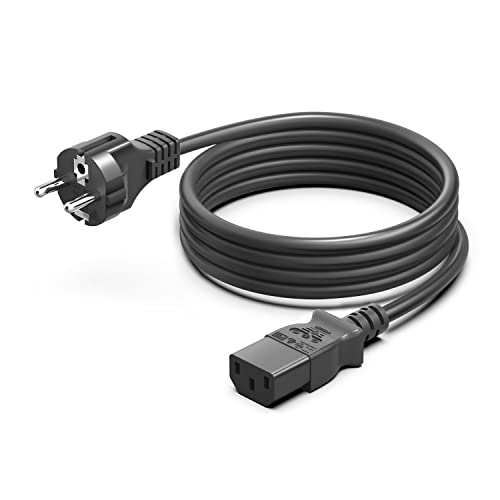 HKY 2m Stromkabel 250V 10A AC Stromkabel für C13 Standard 3-Pin Steckdose für C13 Stromanschluss für PC Monitor Computer Lenovo LCD LED Full HD Monitor Drucker PS3 / PS4 Drucker Beamer Netzkabel von HKY