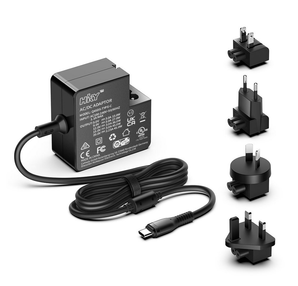 HKY 45W USB C Ladegerät Power Delivery Type C Portable 20V 15V 5V 9V Netzteil (Raspberry Pi5 4GB/8GB/16GB Nimo YoungBook N151 N151S 15,6) von HKY