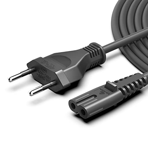 HKY Euro Netzkabel 2m C7 Kabel Stromkabel auf Euro 8 Doppelbuchse Kleingerätekabel für PS3 PS4 PS5 TV Fernseher PC Monitore Drucker HP Samsung LG TCL Philips Sony Panasonic TV Blu-Ray Radio von HKY