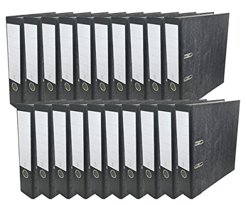 Ordner Wolkenmarmor 7,5 cm breit DIN A4 | diverse Sets + gratis HLKauf Block (20 Ordner 7,5cm + HL Kauf Block) von HL Kauf